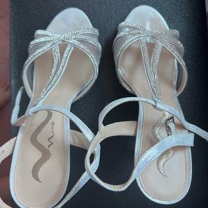 Nina Silver Rhinestone High Heel (4”)